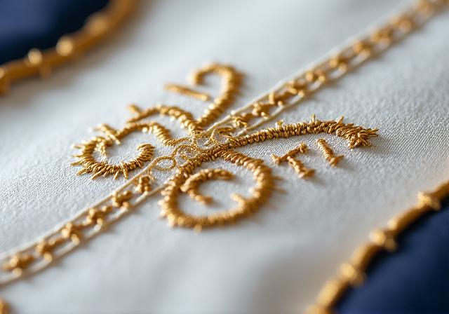 Personalized monogram embroidery detail