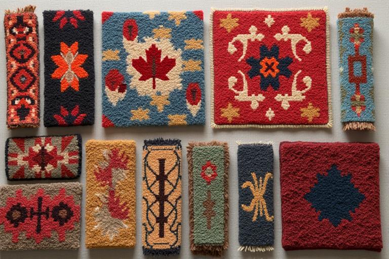 Traditional Canadian rug patterns display
